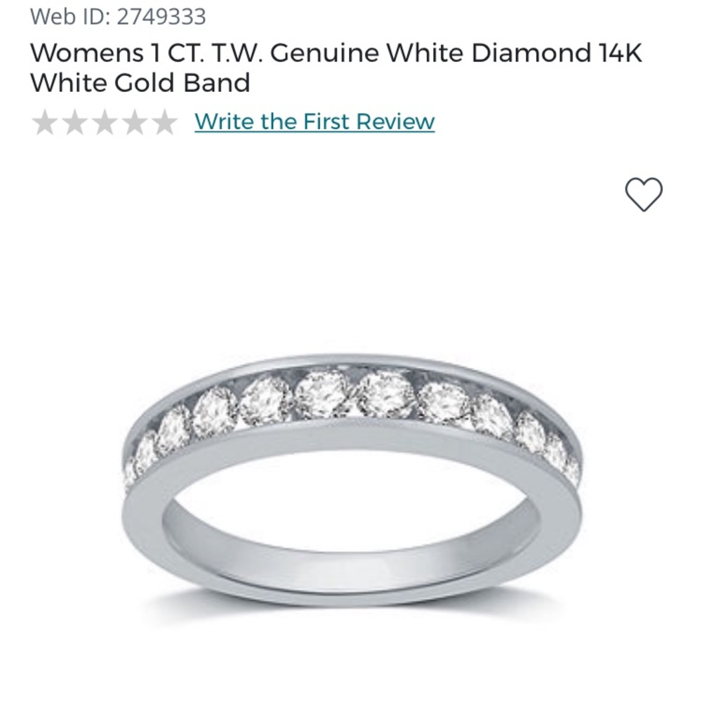 1CTW diamond band 10k White Gold